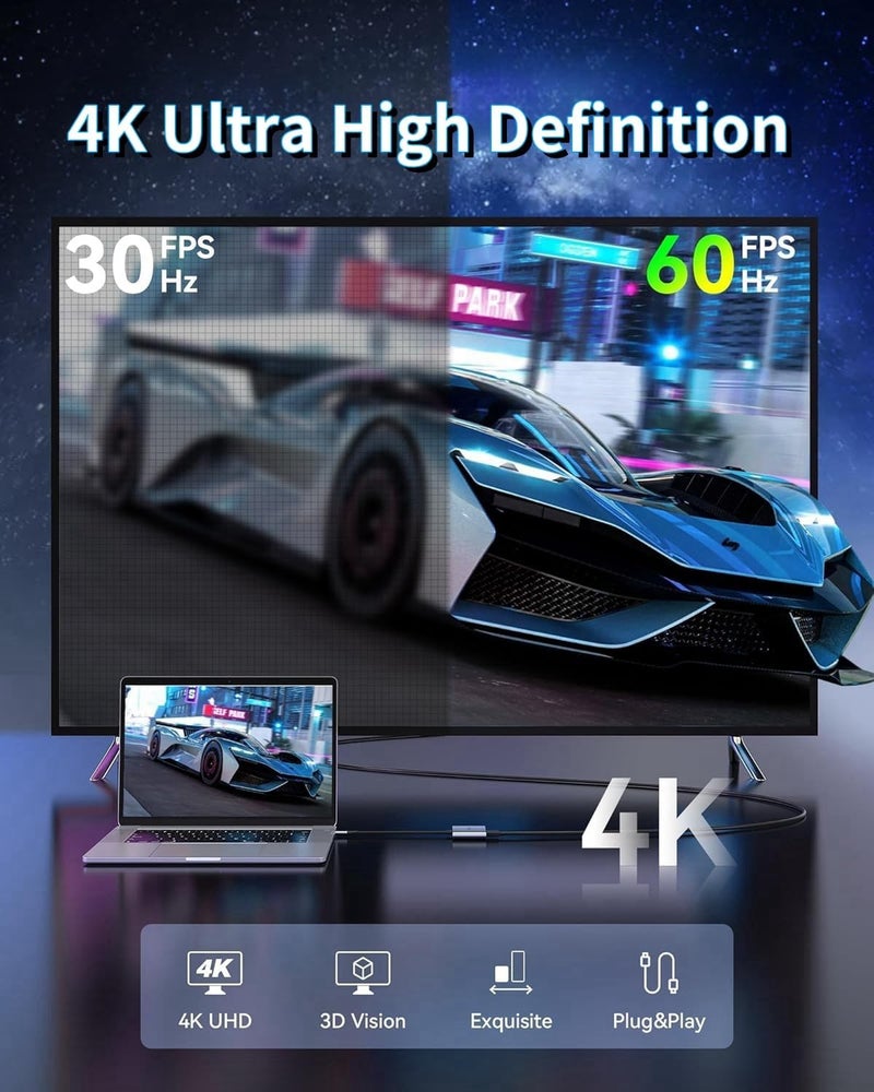 Luonanava محول USB C إلى HDMI مزدوج 4K@60Hz، موزع Type C إلى HDMI لشاشتين مزدوجتين، محور USB C إلى HDMI مزدوج لعرض موسع لجهاز MacBook Air/Pro، Dell XPS، HP، Surface، Chromebook - Image 5